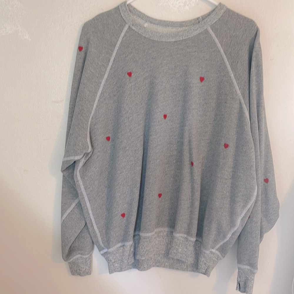 The College Heart Embroidered Sweatshirt | Varsity Grey